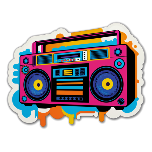 Huwag Palampasin! Ang Retro Boombox Sticker na Magdadala ng Saya at Nostalgia sa Iyong Buhay!