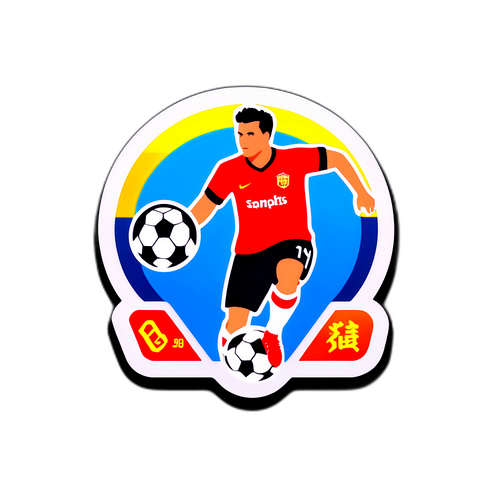 Autocolant cu fotbalist și statisticile transfermarkt