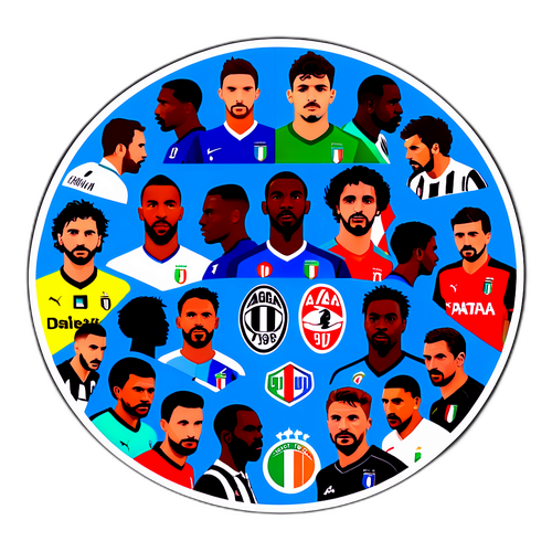 Design di un adesivo con le formazioni della Serie A