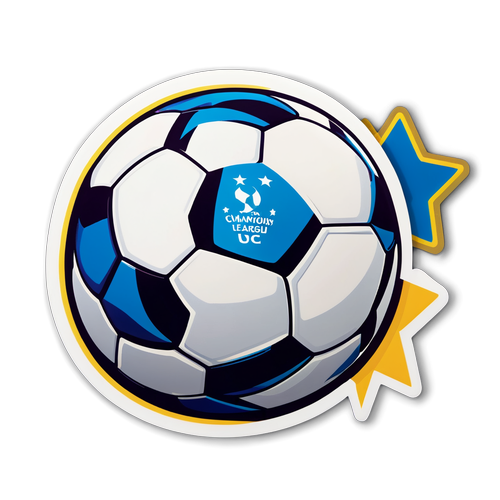 Fußball mit Champions-League-Logo und Sternen