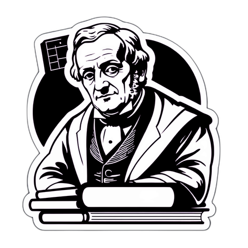 Ilustração de um filósofo clássico representando David Ricardo