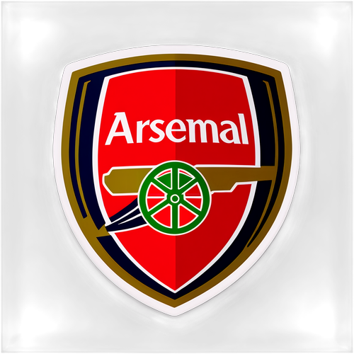 Sticker Logo Arsenal dengan Latar Belakang Trofi Carabao Cup