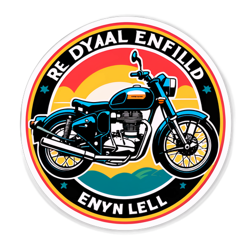 Royal Enfield Moottoripyörätarra Retrotyylillä