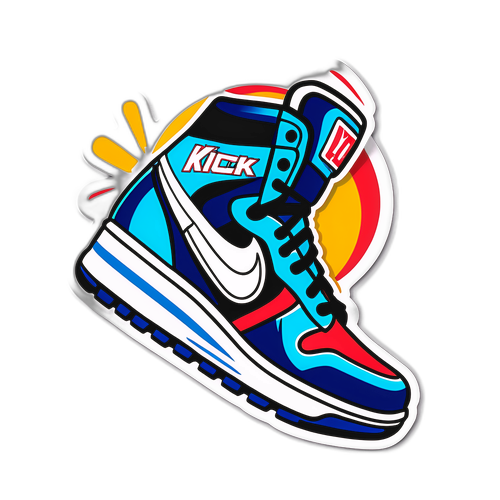 Design d'azione di una scarpa da ginnastica con 'kick'