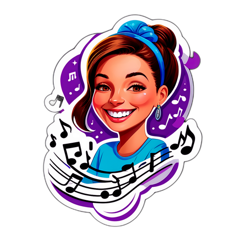 Nálepka s Markétou Konvičkovou a hudebními notami