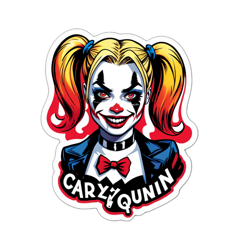 Стикер с Харли Квинн "Безумная Красота"