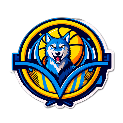 Desain Menarik Logo Warriors vs Timberwolves dalam Tema Basket
