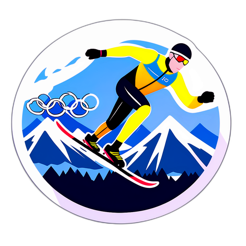 Nordic Combined Athlete Sticker