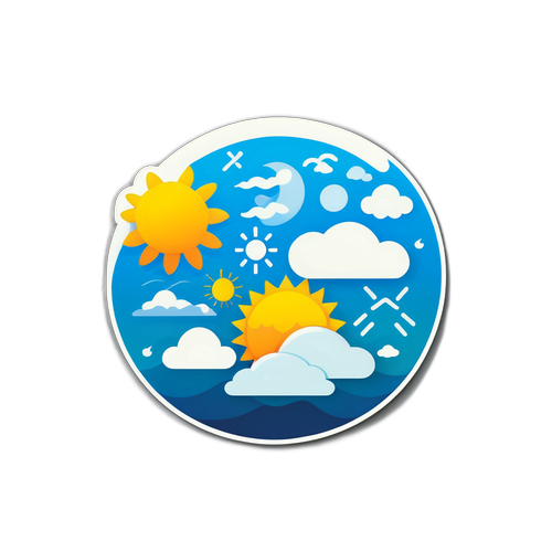 Stiker Minimalis Fase Cuaca Harian