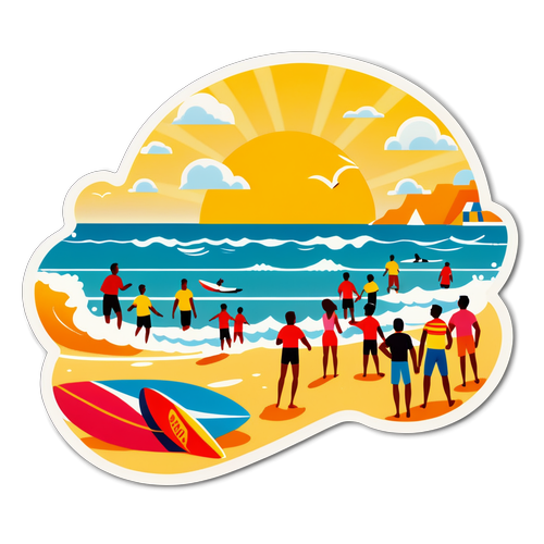 Speelse Carioca Illustratie van het Scheveningen Strand