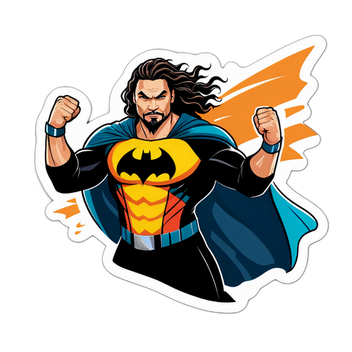 Autocolant cu Jason Momoa ca supererou