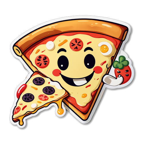 Happy Pizza Slice Sticker