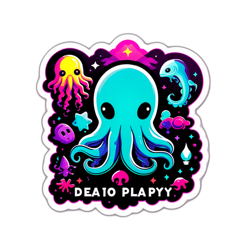Stiker Mystikal 'Berani Bermain?' dari Simbol Squid Game