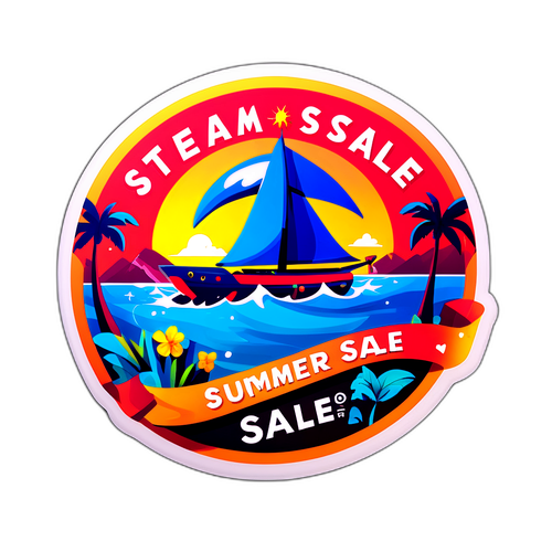 Autocolant cu design atractiv pentru reduceri la vânzare de vară Steam