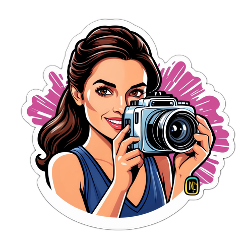 Speelse sticker van Alessandra Sublet met flitsen