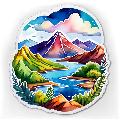 Sticker com paisagem da cidade de Itatiaia