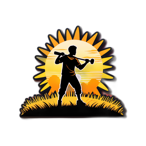 הוא מתאמן לבד על המגרש בשקיעה