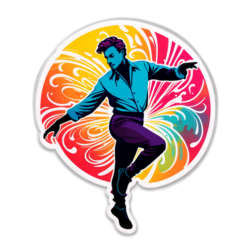 Dans Silhouette med Energetiske Mønstre