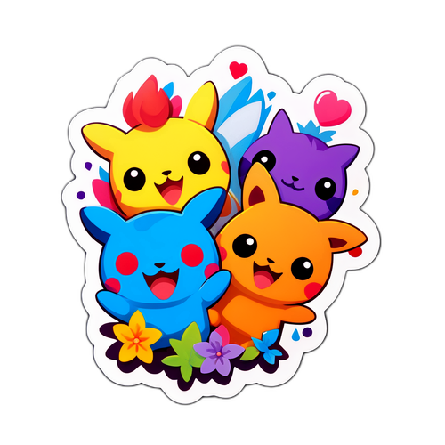 友達を表現する可愛いキャラクターのデザイン