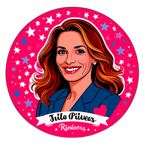 Julia Roberts med hjärta och stjärnor