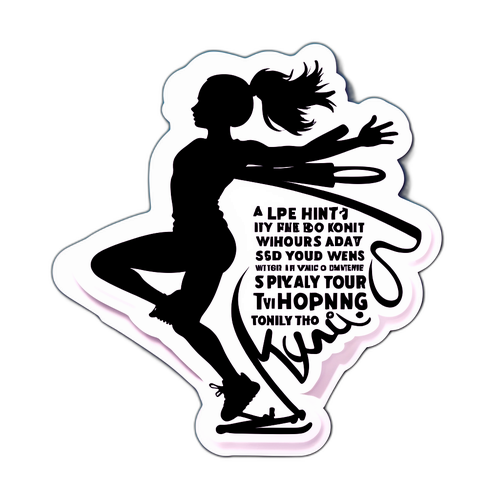Een prachtige silhouet sticker van Koni de Winter in een dynamische sporthouding met een inspirerende quote
