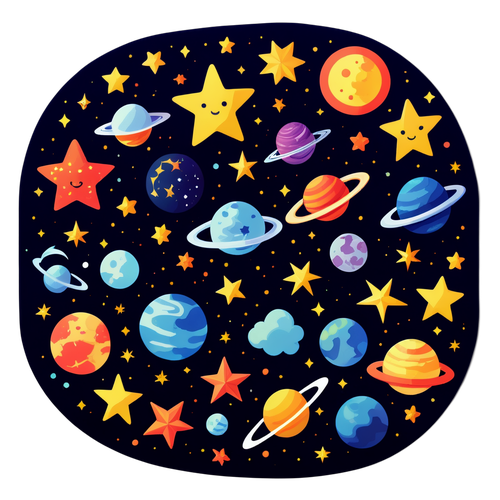 Masse d'étoiles avec illustrations de constellations et galaxies
