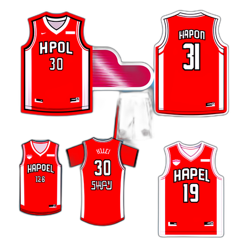 מדבקת מגרש כדורסל - הפועל חולון והפועל באר שבע