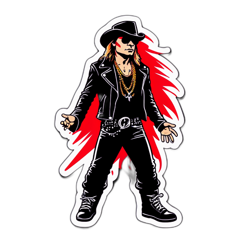 Sticker de Axl Rose en estilo retro