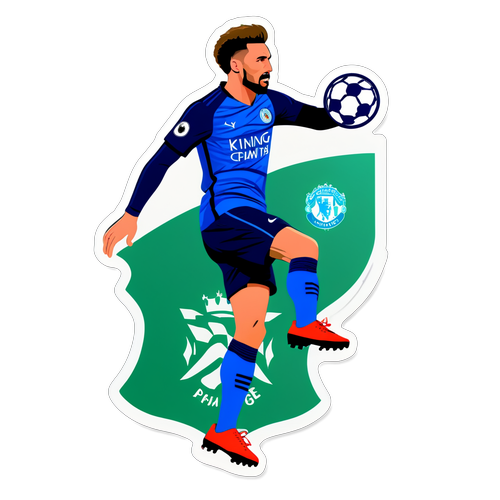 Stiker Pemain Sepak Bola Melakukan Trik