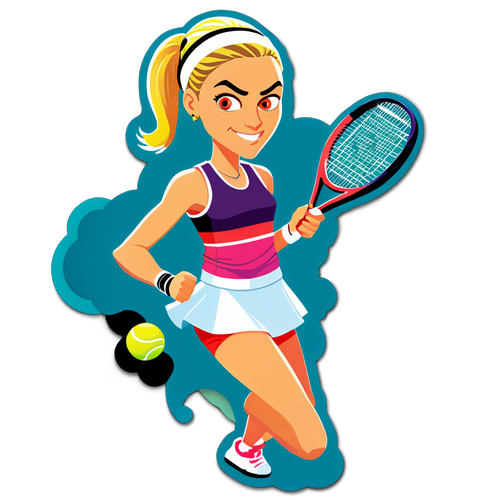 Der Sticker, der Tennisfans Herz höherschlagen lässt: Angelique Kerber in Aktion!