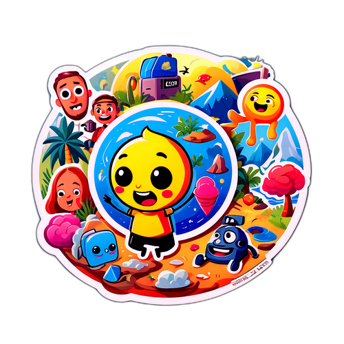 Sticker Gioioso: Perso in un Mondo di Avventure