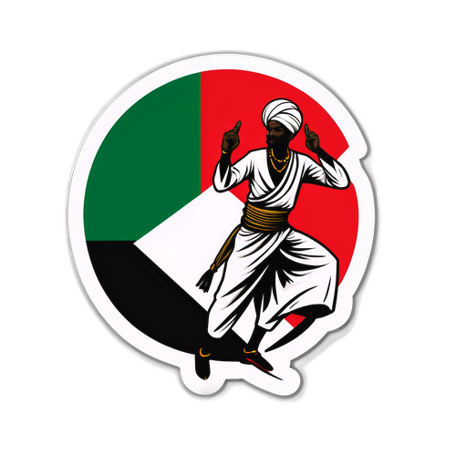 Sticker wa Bendera ya Sudani na Alama za Kitamaduni
