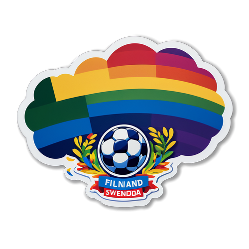 Rainbow Suomen ja Ruotsin ottelun teeman mukainen sticker