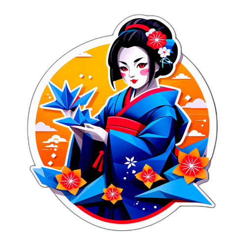 Ilustracja z elementami japońskiej kultury