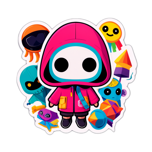 Autocollant d'un personnage clé de Squid Game