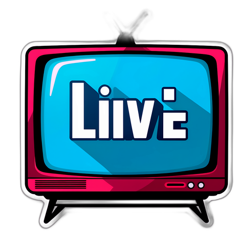 טלוויזיה בעיצוב מודרני עם הודעת 'חי!' של ערוץ 13