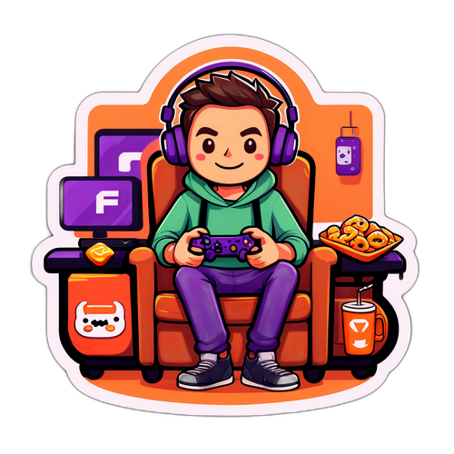 Skøn gamer sticker