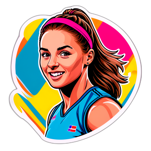 Vibrant Sticker Celebrating Female Athletes
