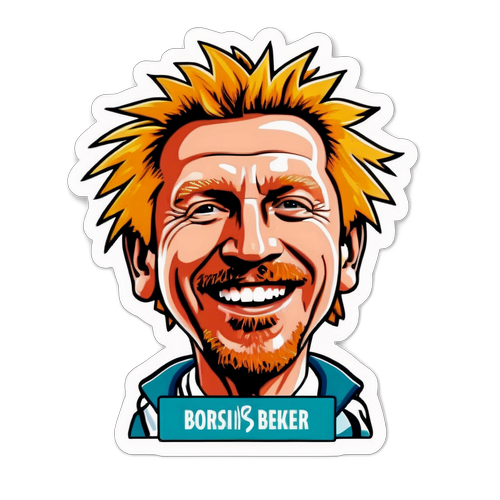 Smiling Boris Becker Sticker