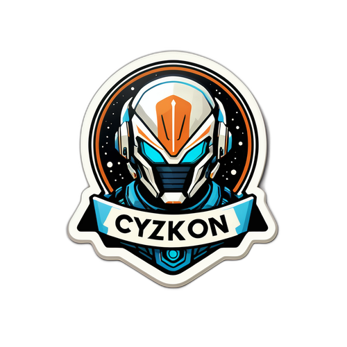 Sticker z futurystycznym akcentem - CYZKON