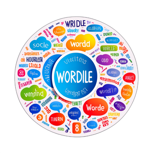 Kleurrijke woordwolk met 'Wordle'