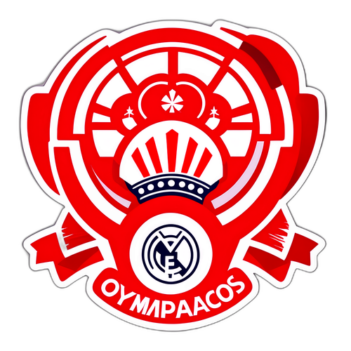 올림피아코스와 레알 마드리드 팬을 위한 간단한 로고 스티커