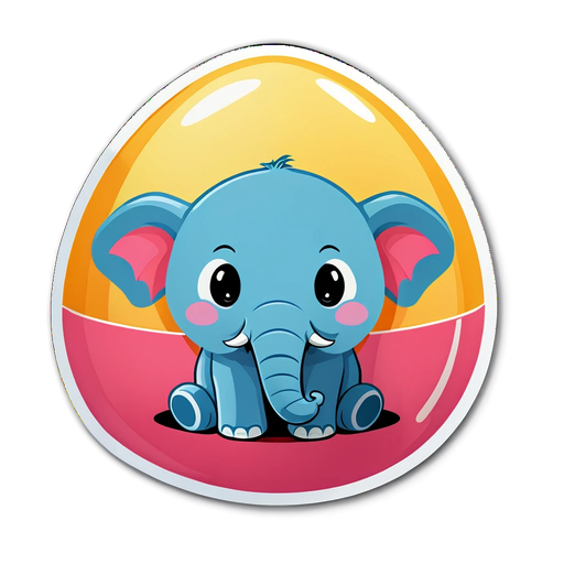 Adorable Alert! This Baby Elephant Egg Sticker Will Melt Your Heart!