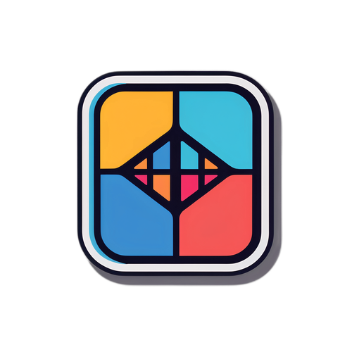 Дизайн наліпки з логотипом ATB в мінімалістичному стилі з яскравими кольорами