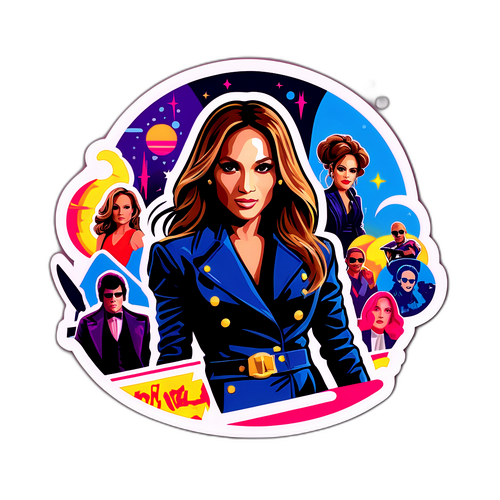 A Jennifer Lopez ikonikus filmjeit inspiráló matricák gyűjteménye, színpadi atmoszférával