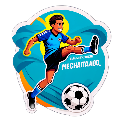 Ilustrație dinamică cu un șut în fotbal