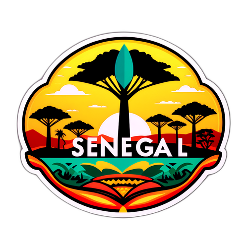 Scenisk design av det afrikanske landskapet med 'Senegal'