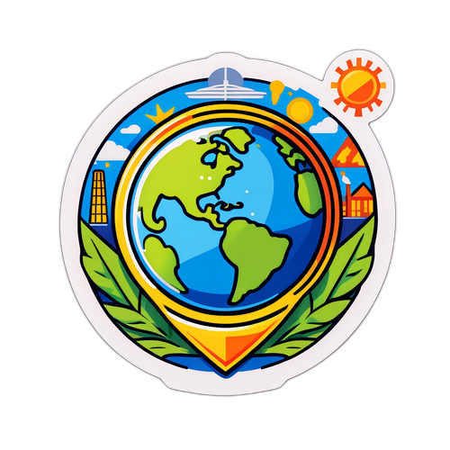 Design de adesivo para COP 30 com tema de energia renovável