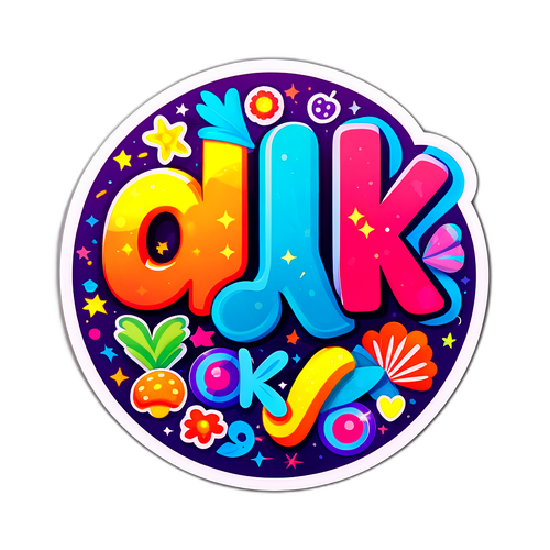 Autocollant 'OK' Coloré