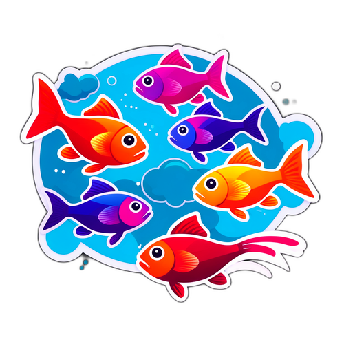 鱼的设计贴纸
